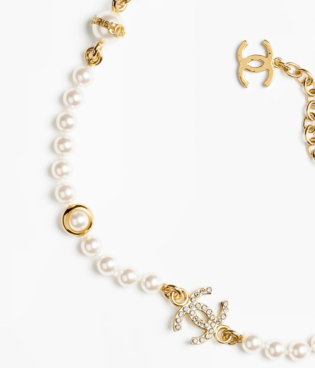 18K Chanel Pearl Chain Necklace