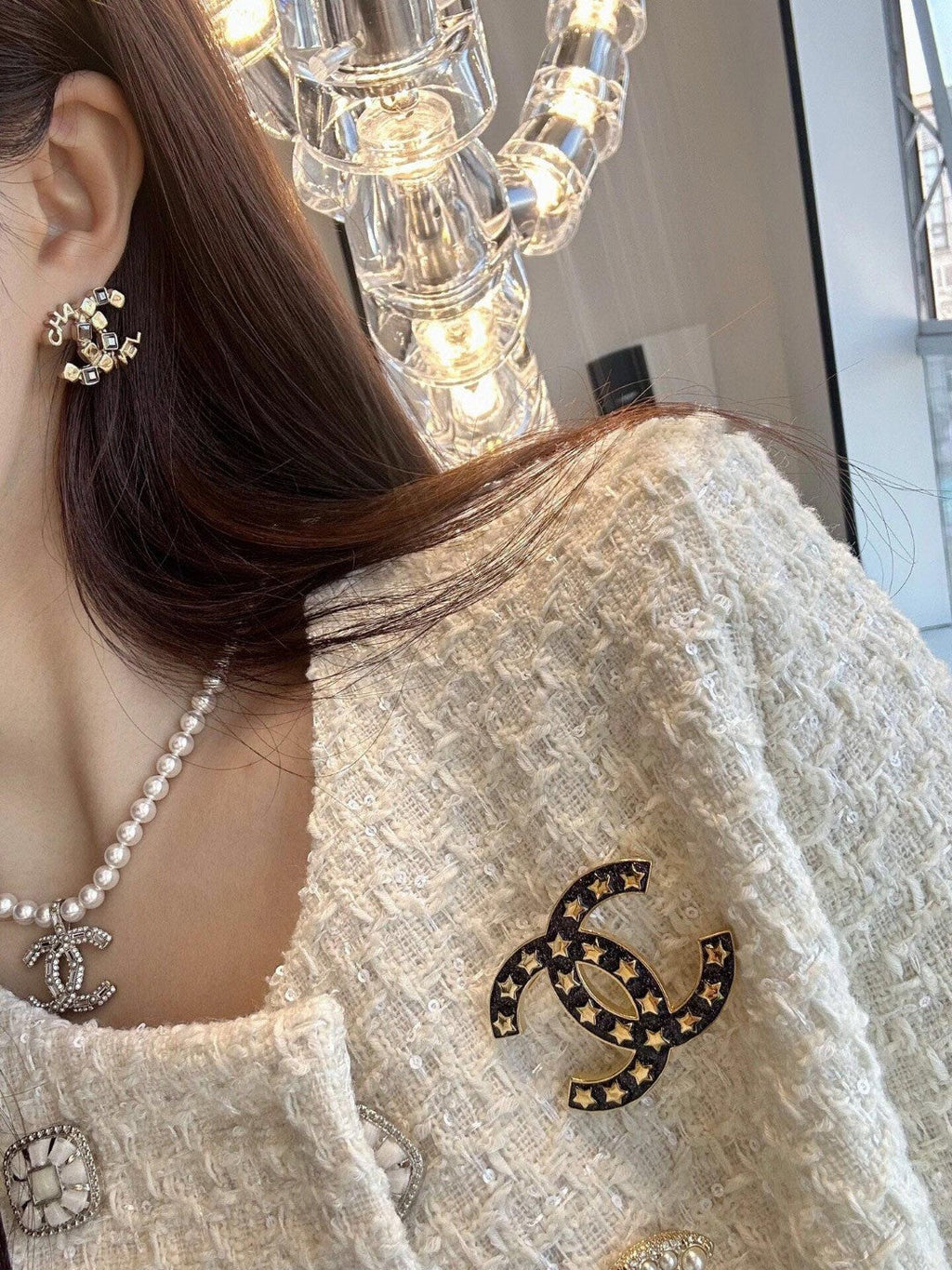 18K Chanel Black Star Brooch