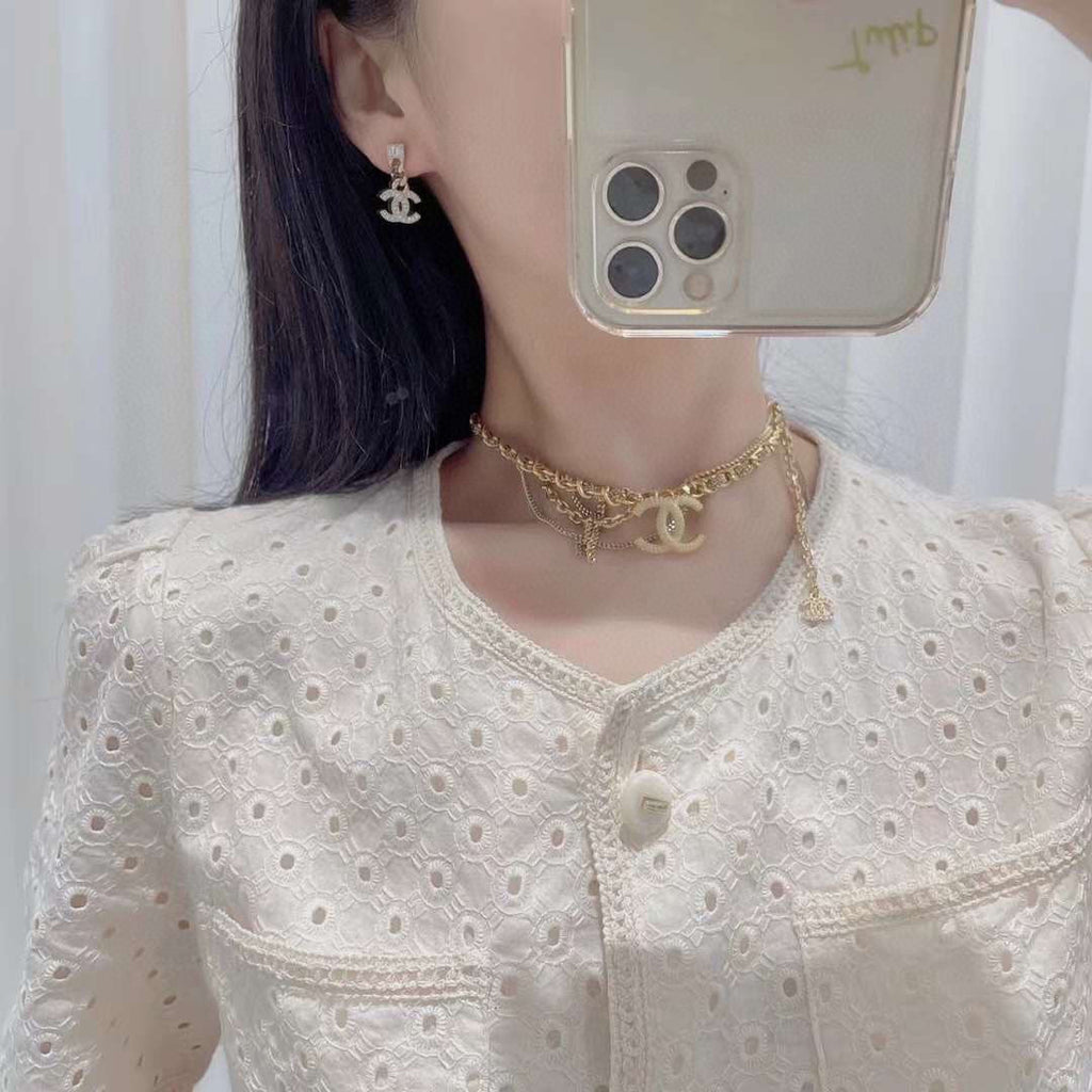 18K Chanel Crystals Choker Necklace
