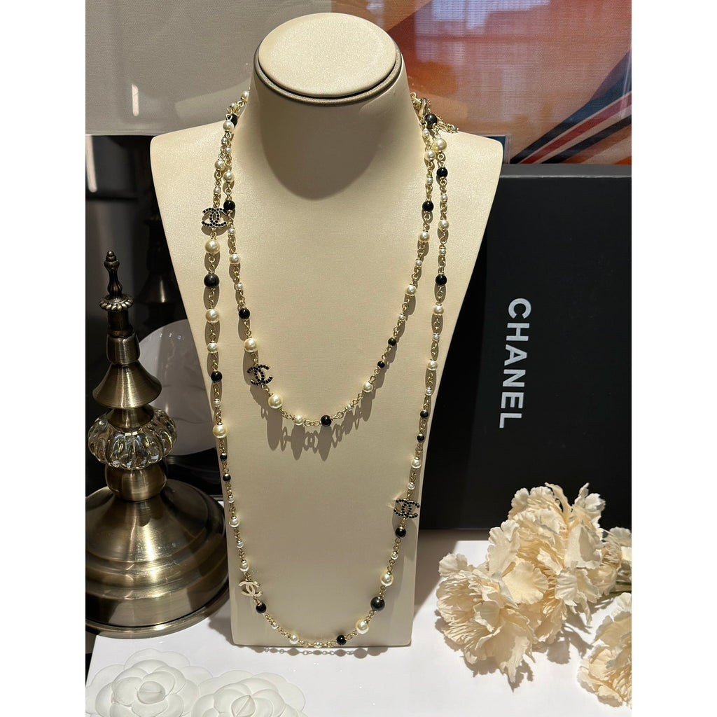 18K Chanel 24S Long Pearls Necklace