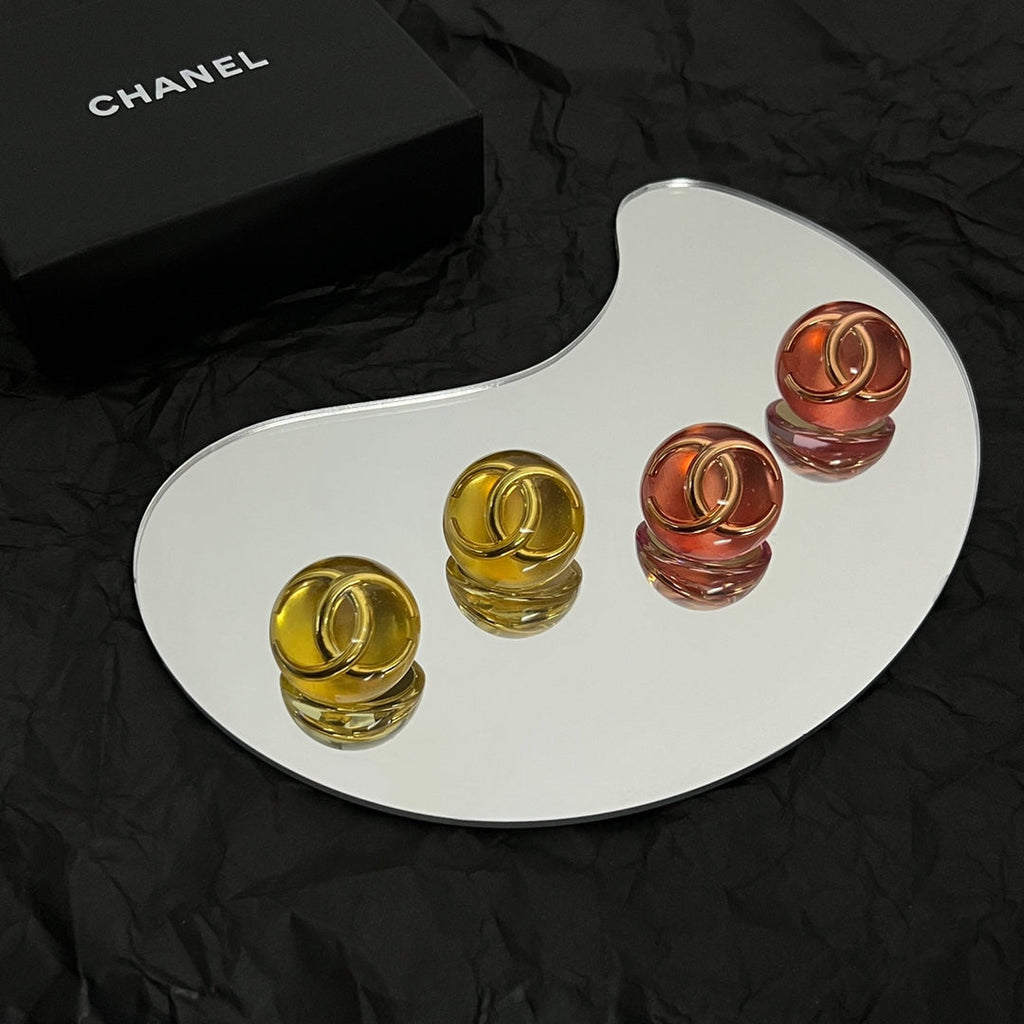 18K Vintage Chanel Red Crystal Earrings