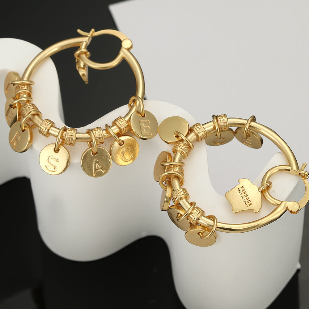 18K Versace Circle Earrings