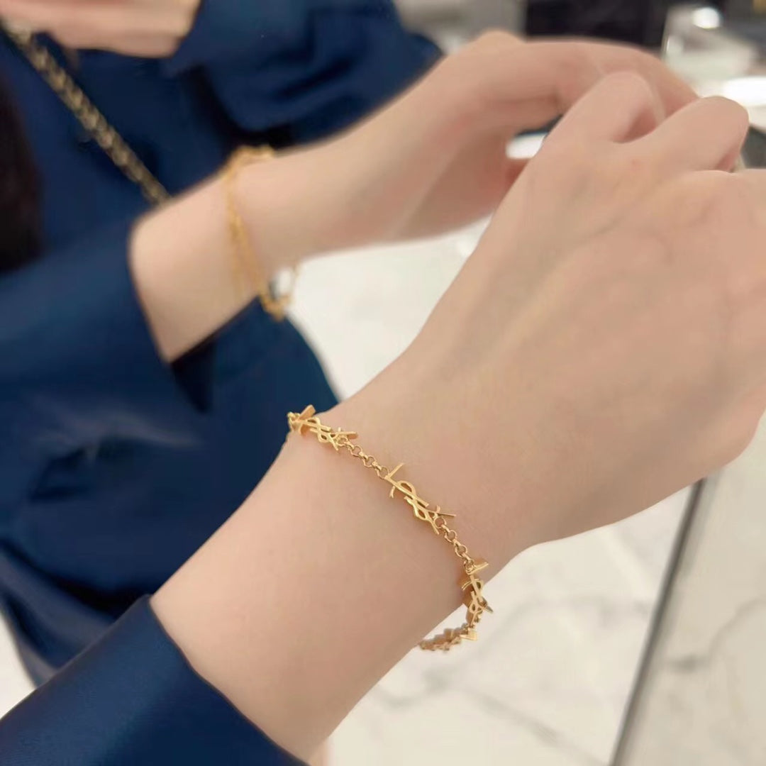 18K Saint Laurent YSL Mini Cassan Bracelet