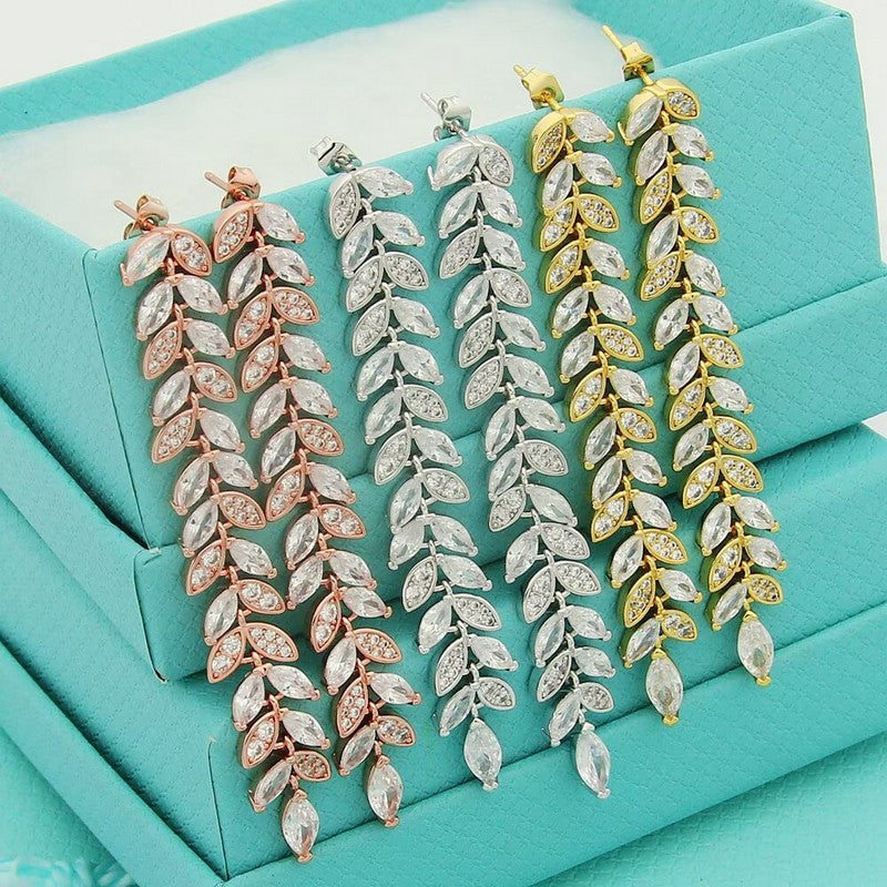 18K Tiffany & Co. Victoria Diamond Vine Drop Earrings