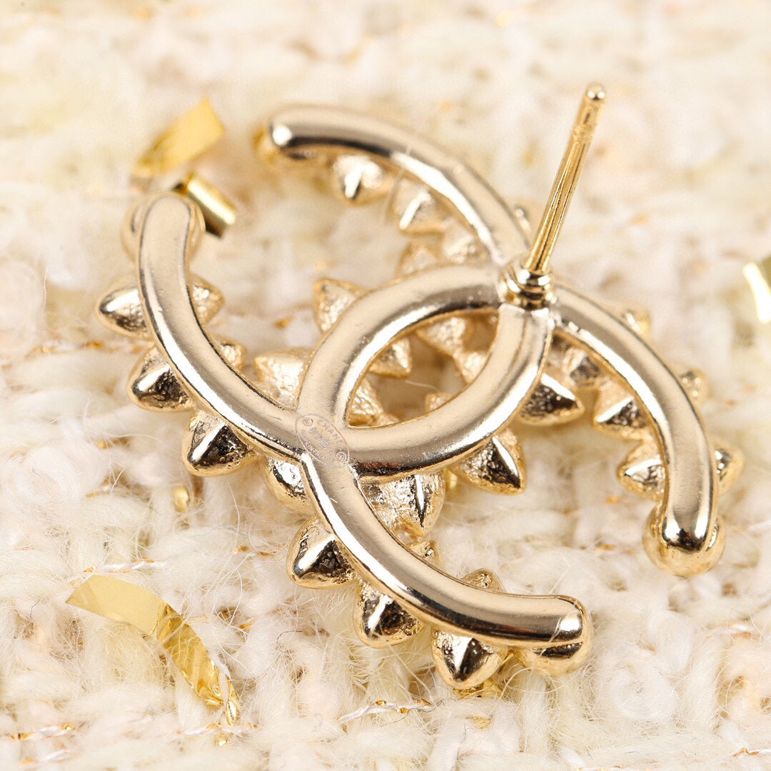 18K Chanel Crystal Earrings