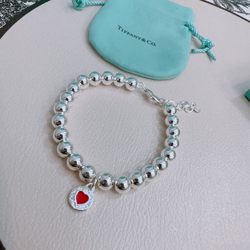 18K Return to Tiffany & Co. Red Heart Bead Bracelet