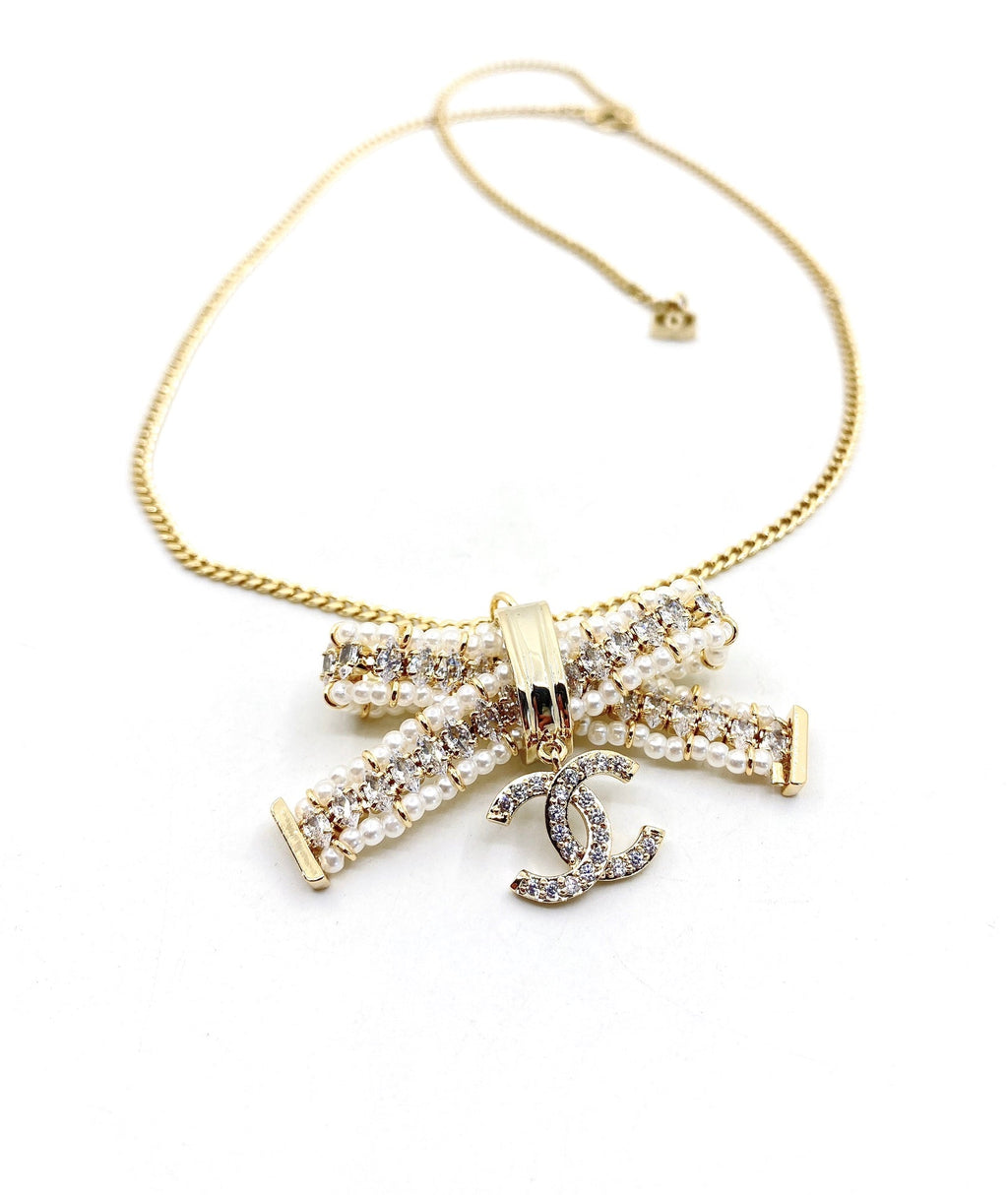 18K Chanel Bow Tie Necklace
