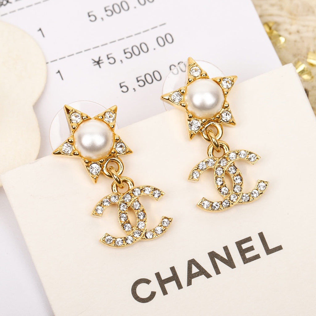 18K Chanel Star Crystals Earrings