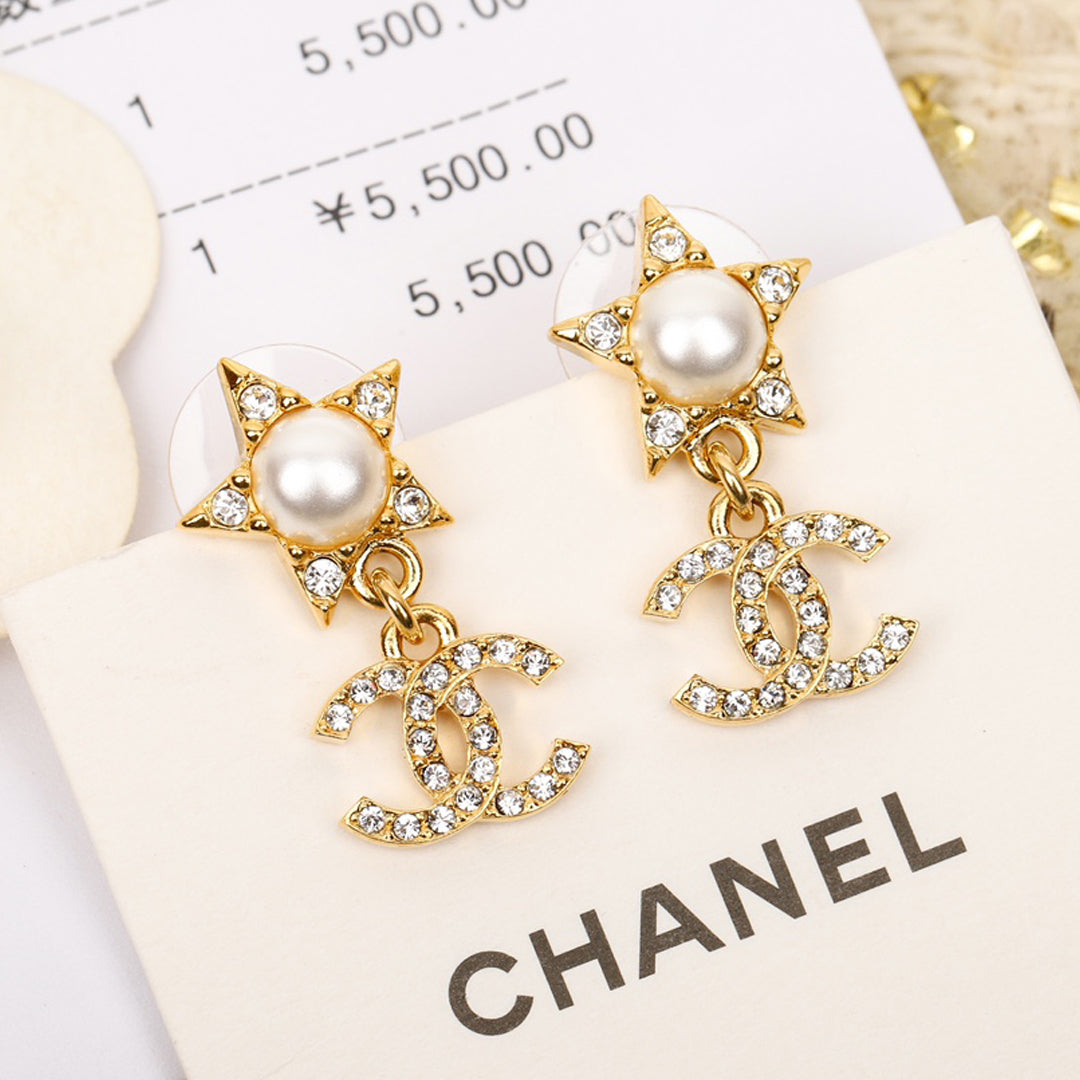 18K Chanel Star Crystals Earrings