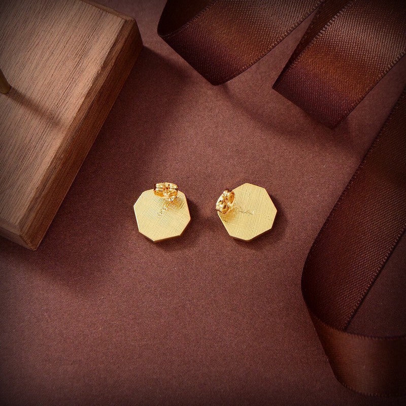 18K Saint Laurent YSL Gold Earrings