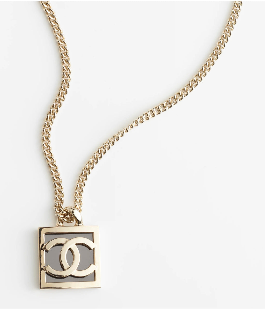 18K Chanel Square Logo Necklace
