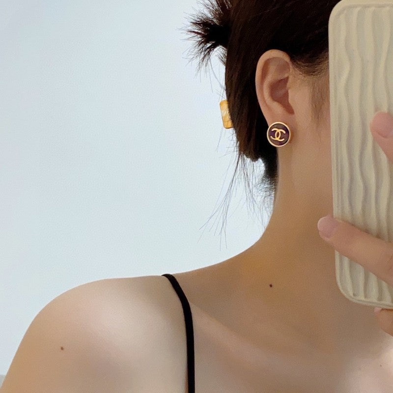 18K Chanel Colorful Round Earrings
