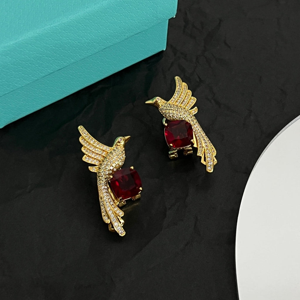 18K Tiffany & Co. Bird Diamonds Earrings