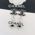 18K Chanel Pearl Crystals Earrings