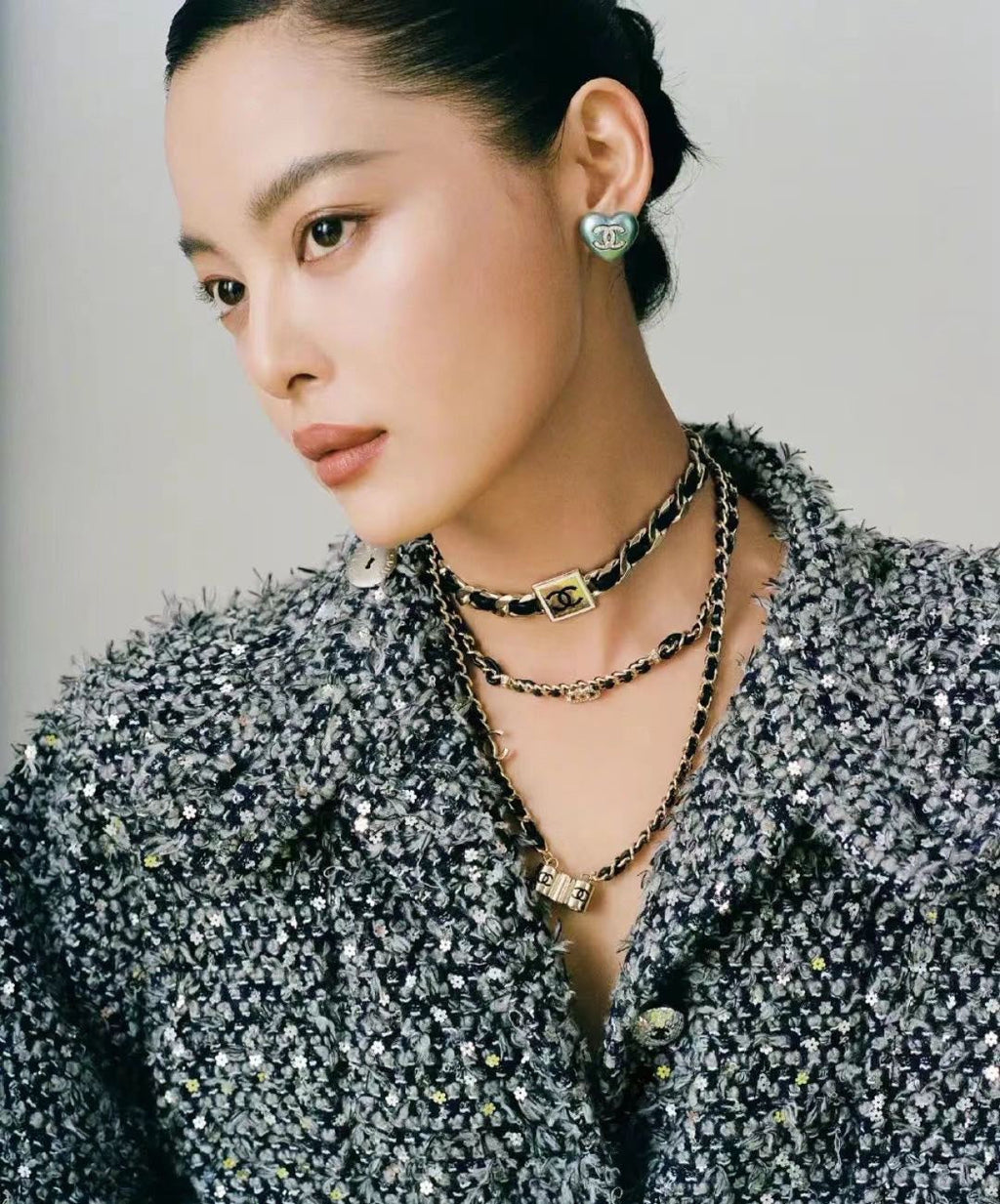 18K Chanel Leather Necklace