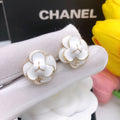 18K Chanel Flower Pearl Earrings