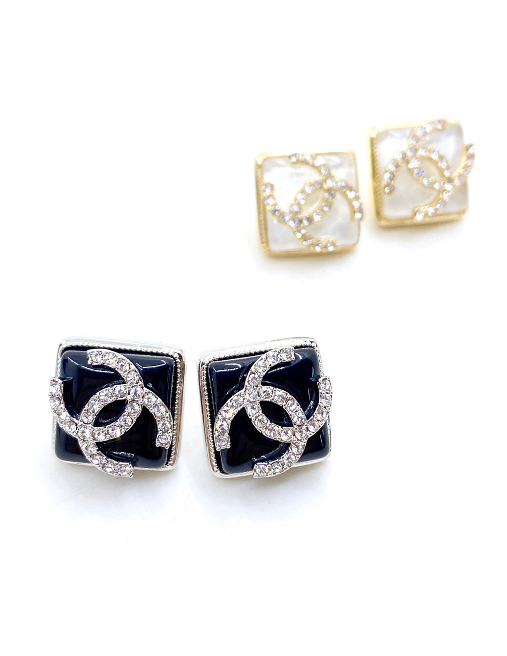 18K Chanel Square Earrings