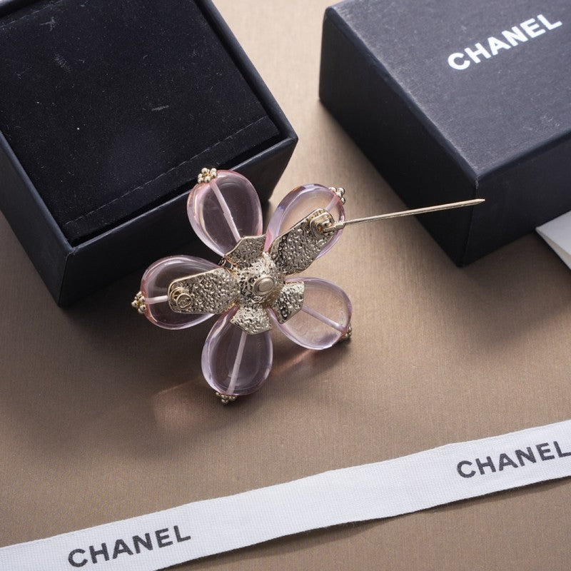 18K Chanel Pink & Purple Brooch