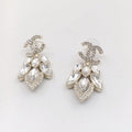 18K Chanel Crystals Pendant Earrings