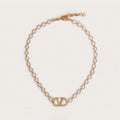 18K Valentino VLogo Pearls Choker Necklace
