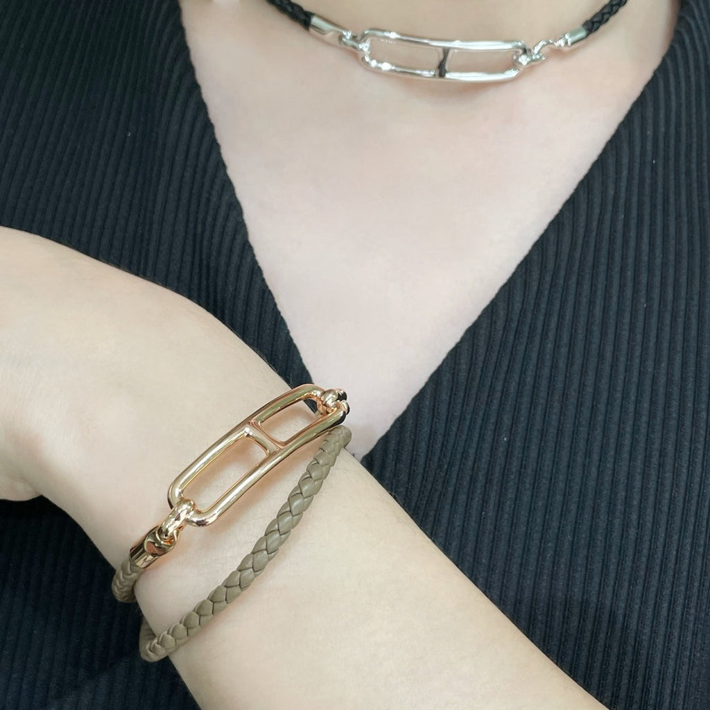 18K Roulis Double Tour Grey Hermès Bracelet
