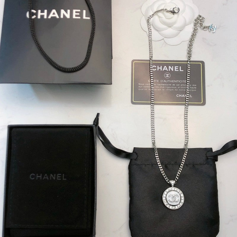 18K Chanel Black & White Diamond Gold Necklace