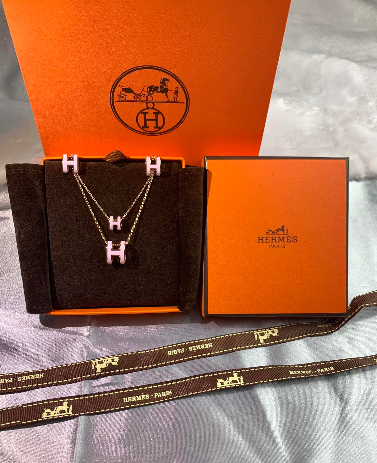 18K Mini Pop Hermès Pink Necklace