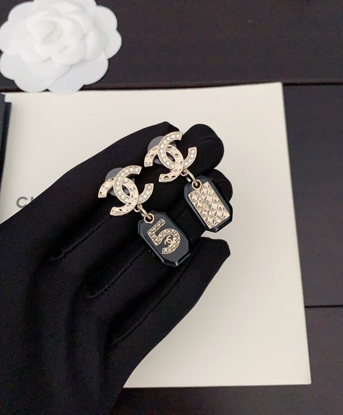 18K Chanel No.5 Perfume Bottle Earrings