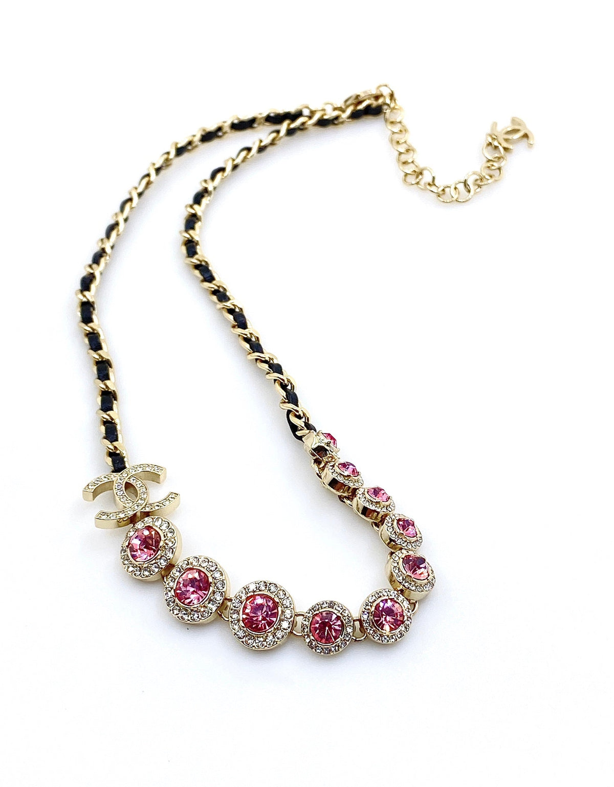 18K Chanel Leather Choker Necklace