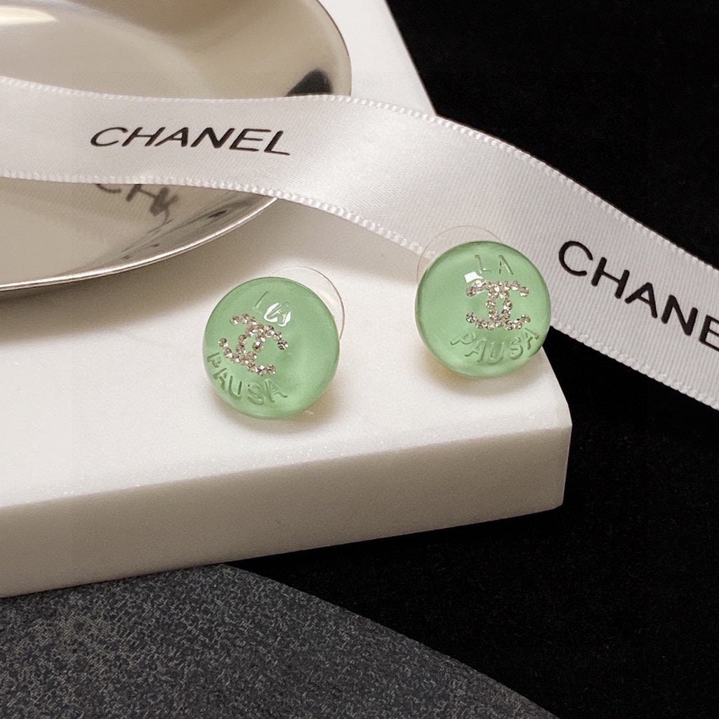 18K Chanel Green Earrings