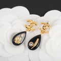 18K Chanel Camellia Pendant Earrings