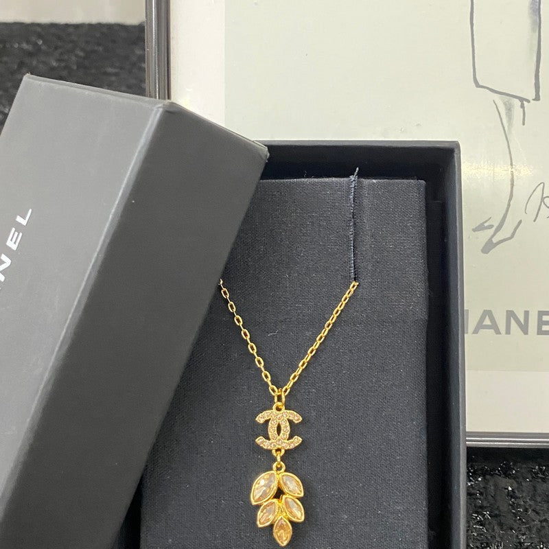 18K Chanel Flower Crystal Necklace