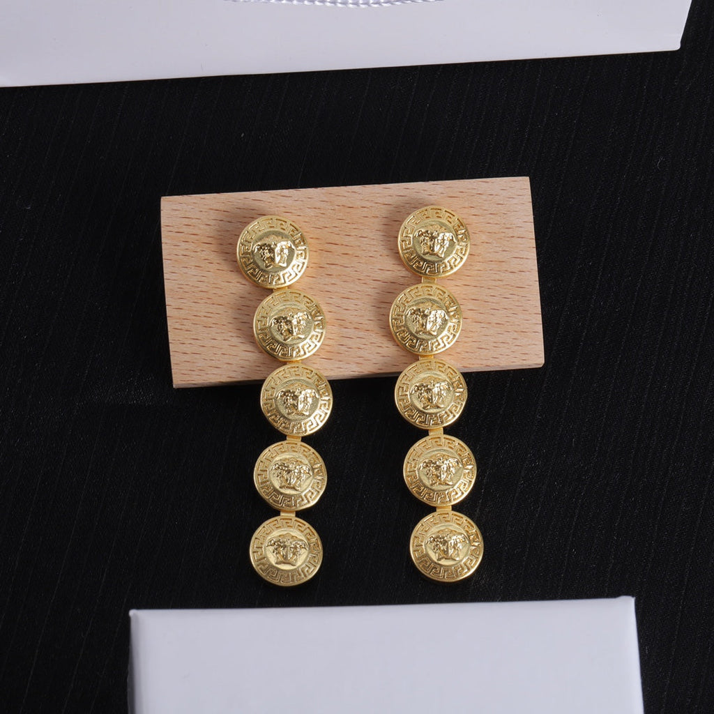 18K Versace Long Earrings