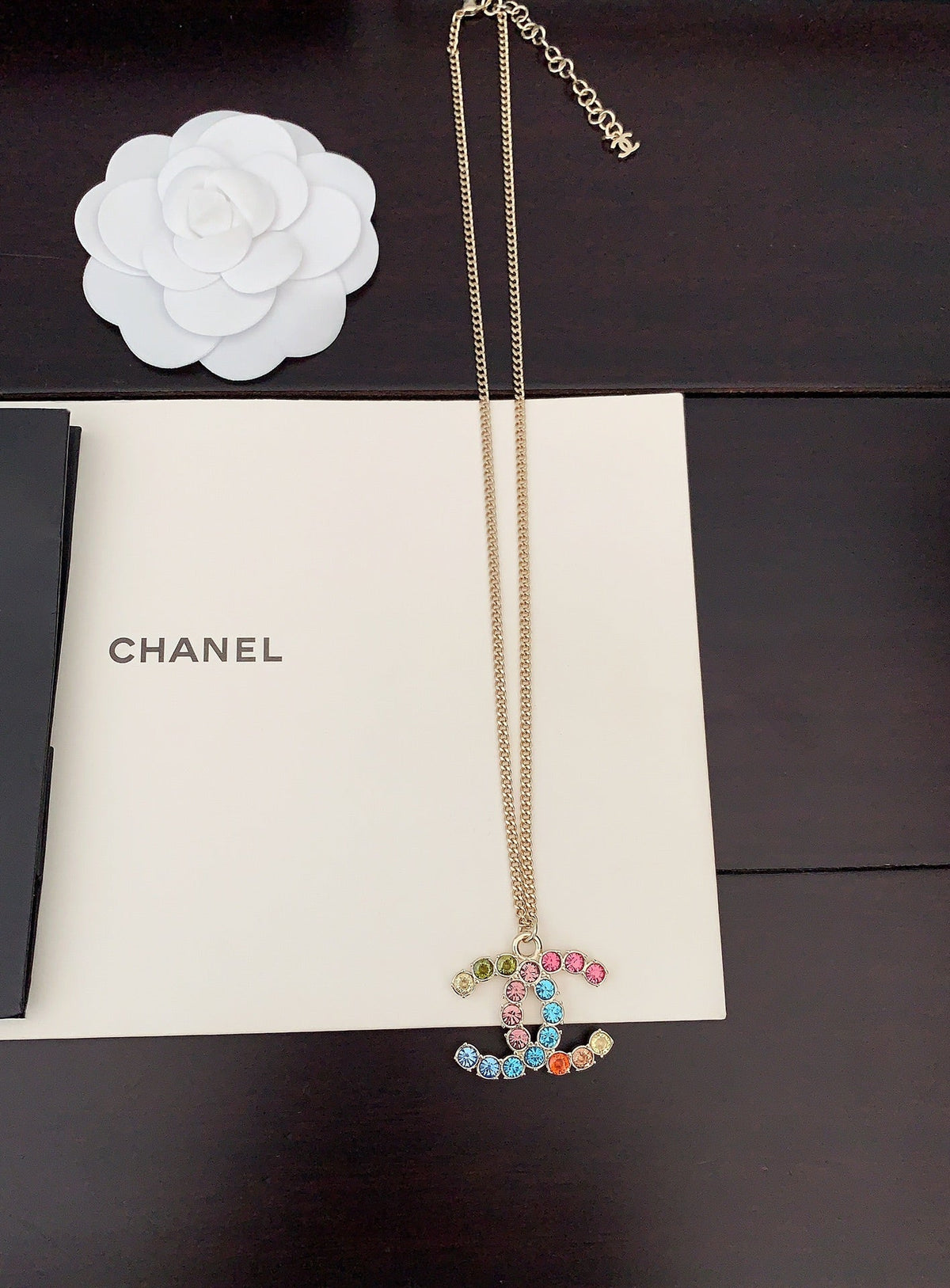 18K Chanel Color Crystals Necklace