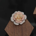 18K Chanel Camellia Pink Diamonds Brooch