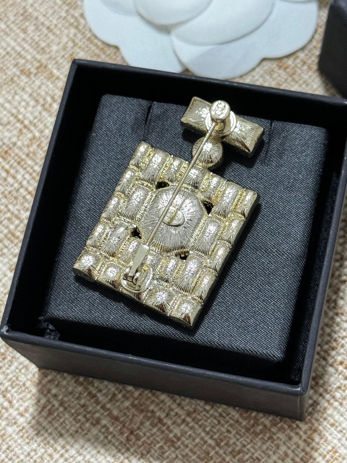 18K Chanel Perfume Bottle Crystals Brooch