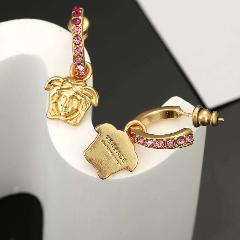18K Versace Pink Crystals Earrings
