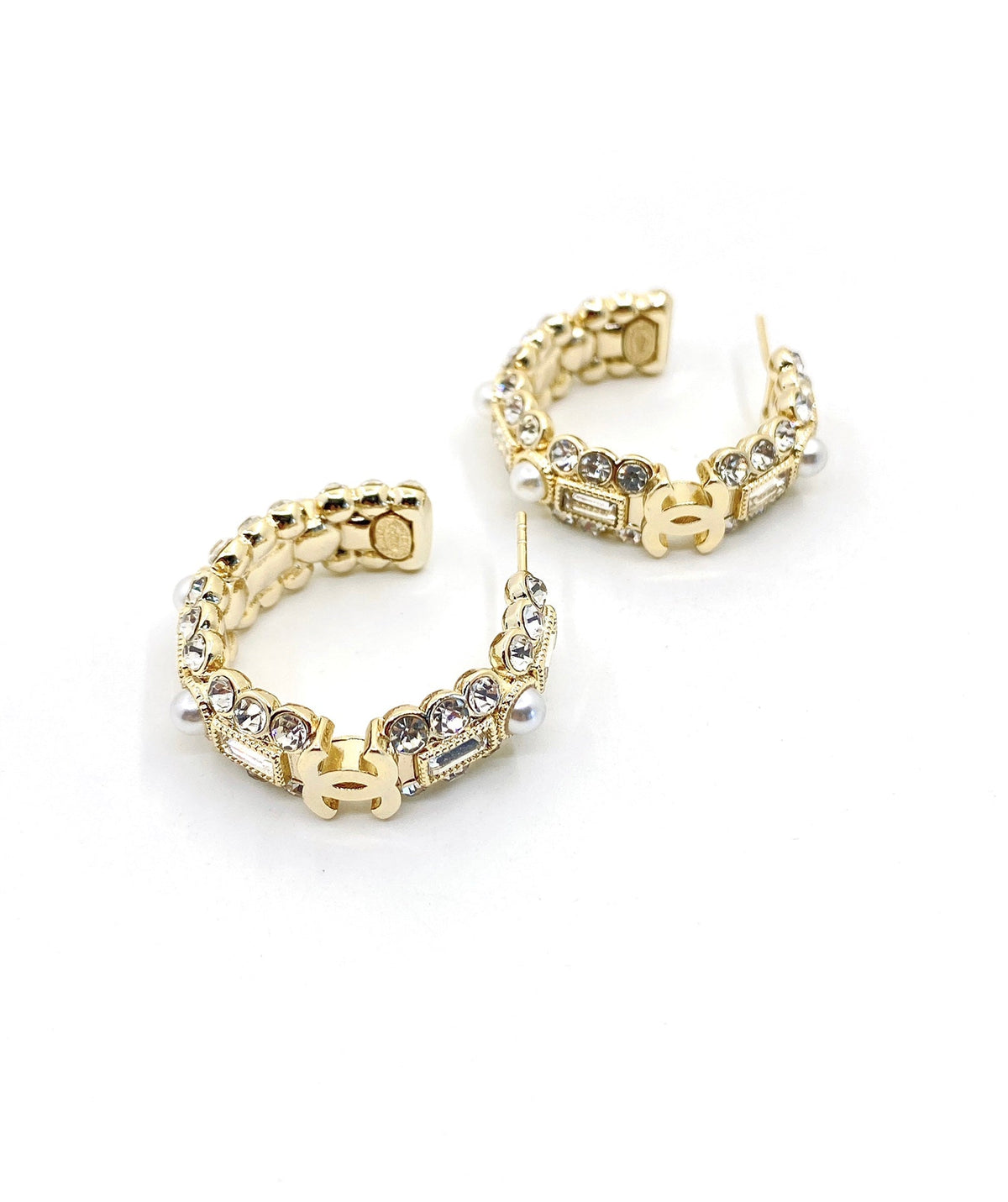18K Chanel Crystals Circle Earrings