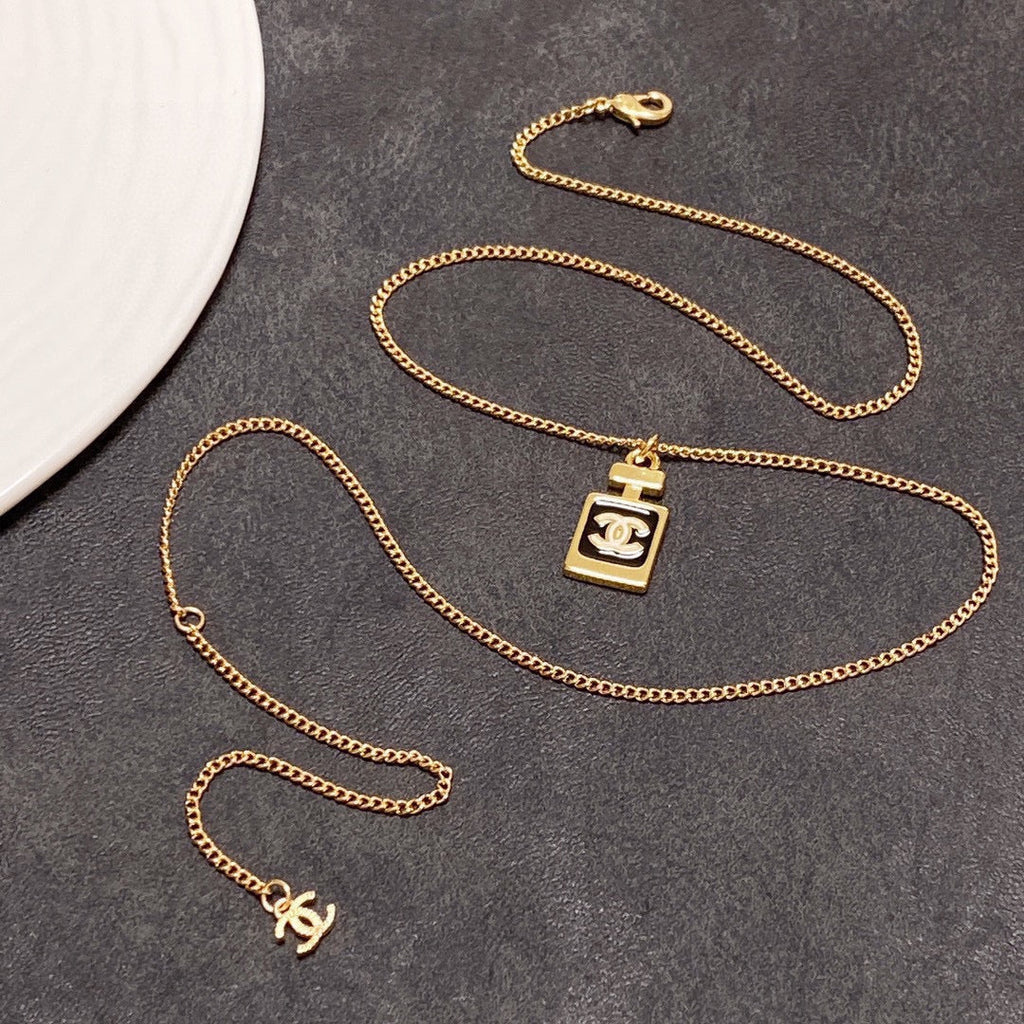 18K Chanel Perfume Bottle Necklace