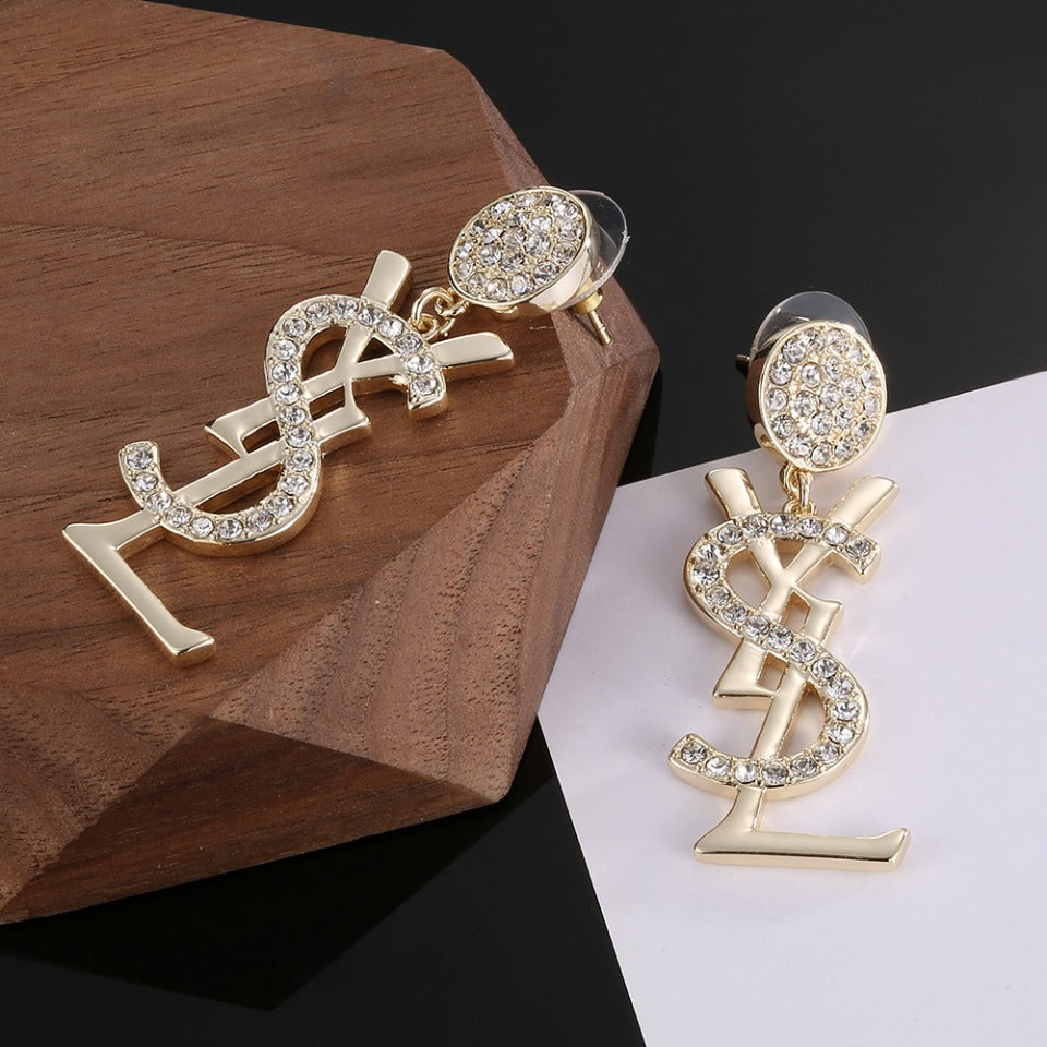 18K Saint Laurent YSL Diamonds Earrings