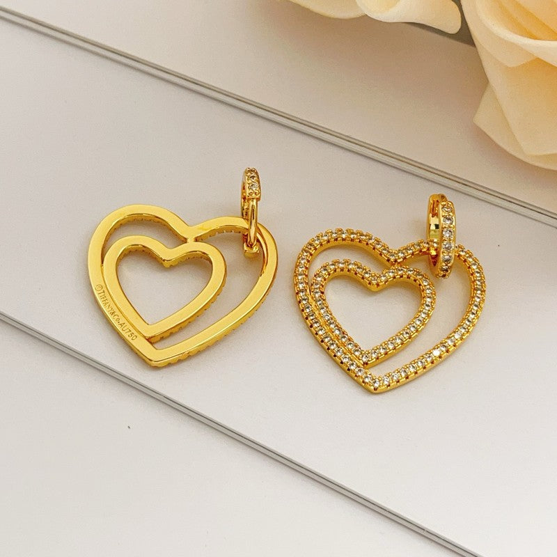 18K Tiffany & Co. Heart Diamond Earrings