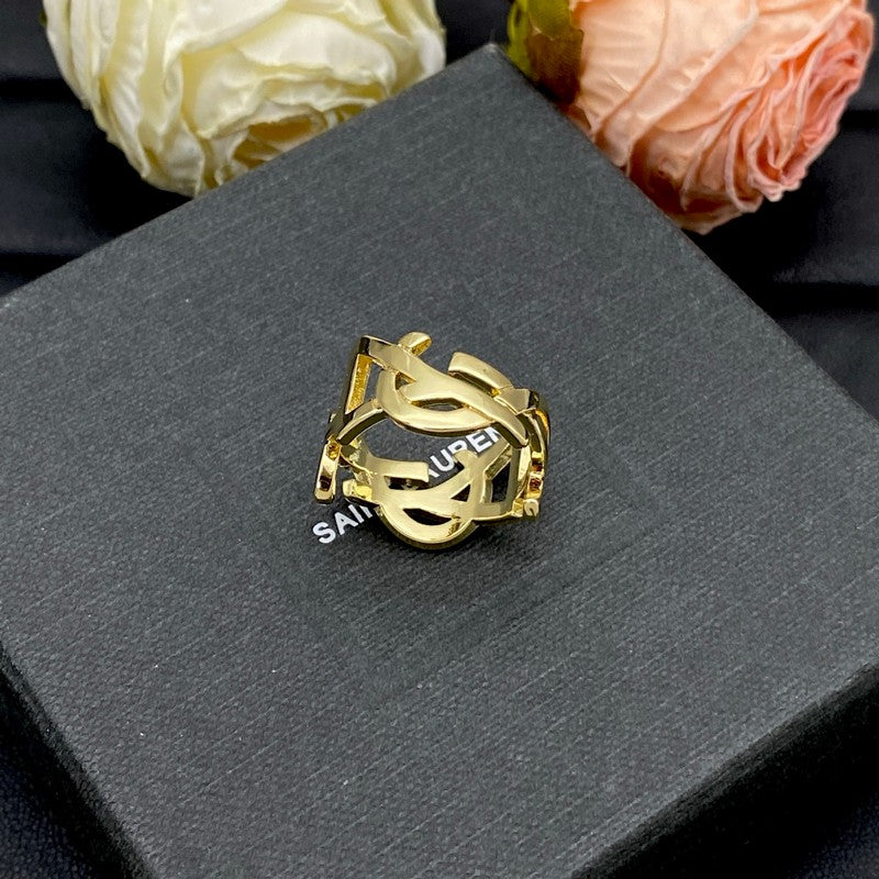 18K Saint Laurent YSL Gold Ring