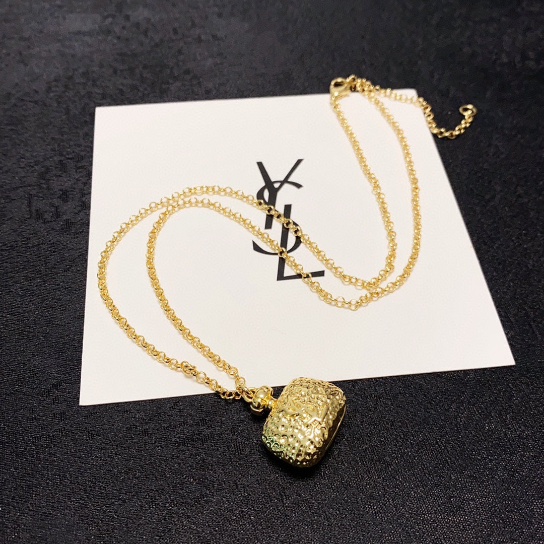 18K Saint Laurent YSL Bag Pendant Necklace