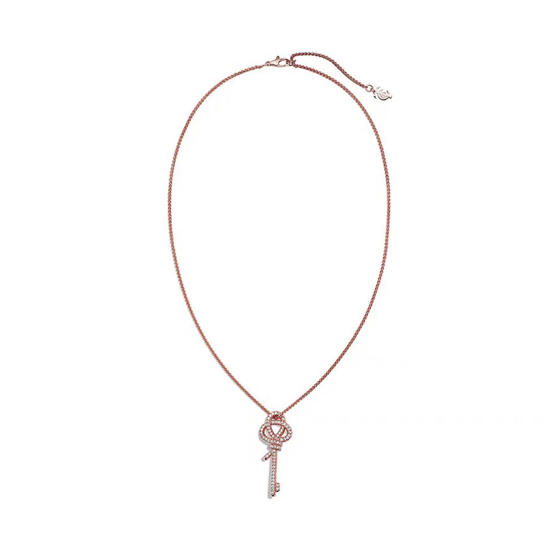 18K Tiffany & Co. Keys Woven Diamonds Large Necklace