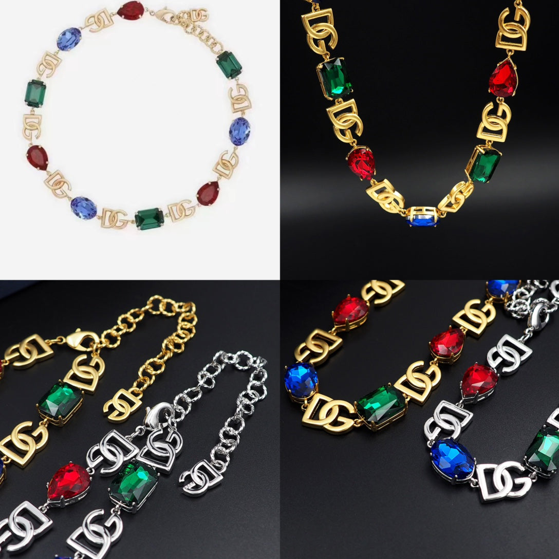 18K Dolce & Gabbana DG Crystals Choker Necklace