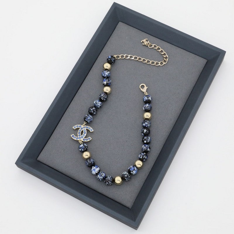18K Chanel Blue Pearl Necklace