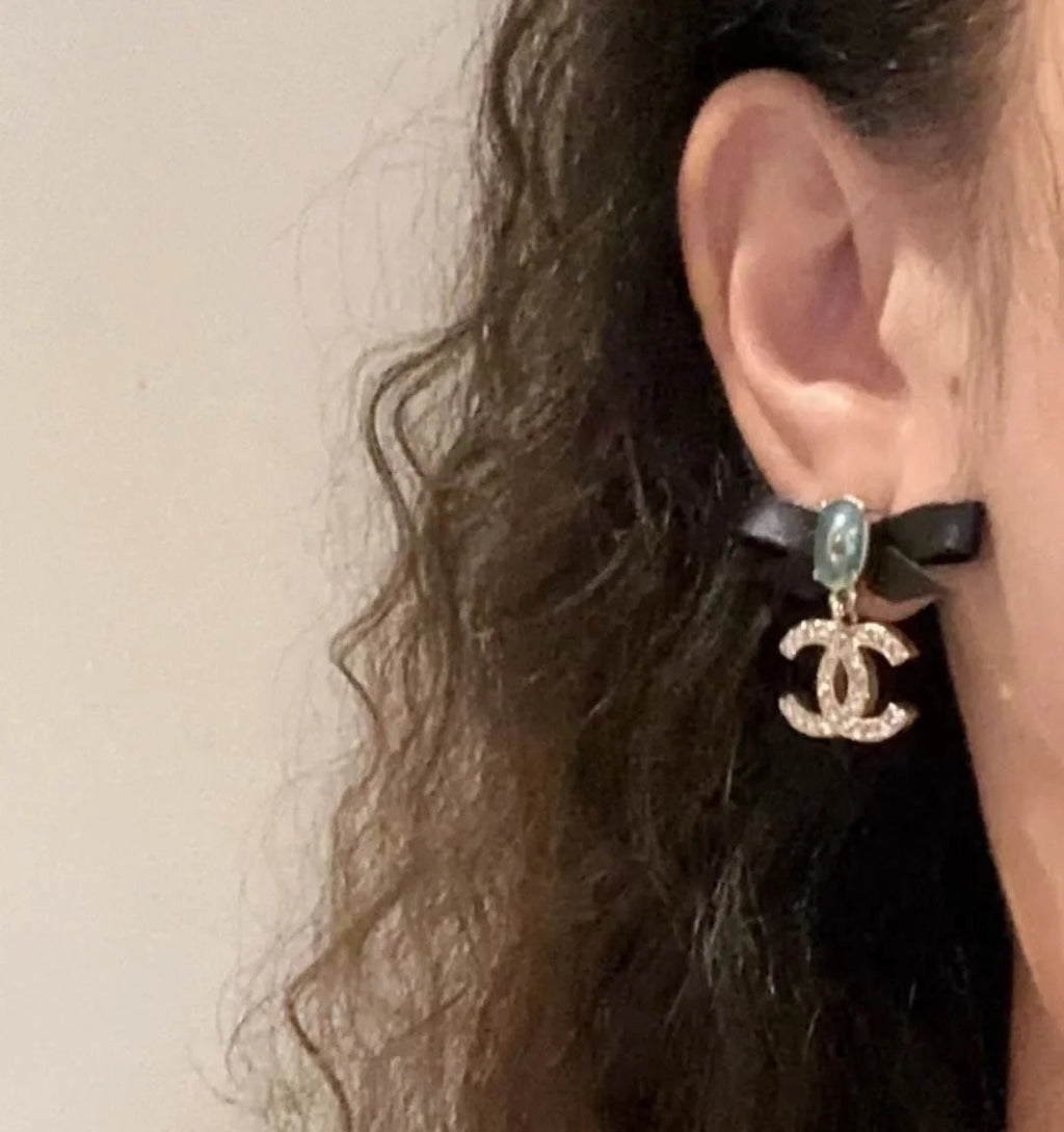 18K Chanel Bow Earrings
