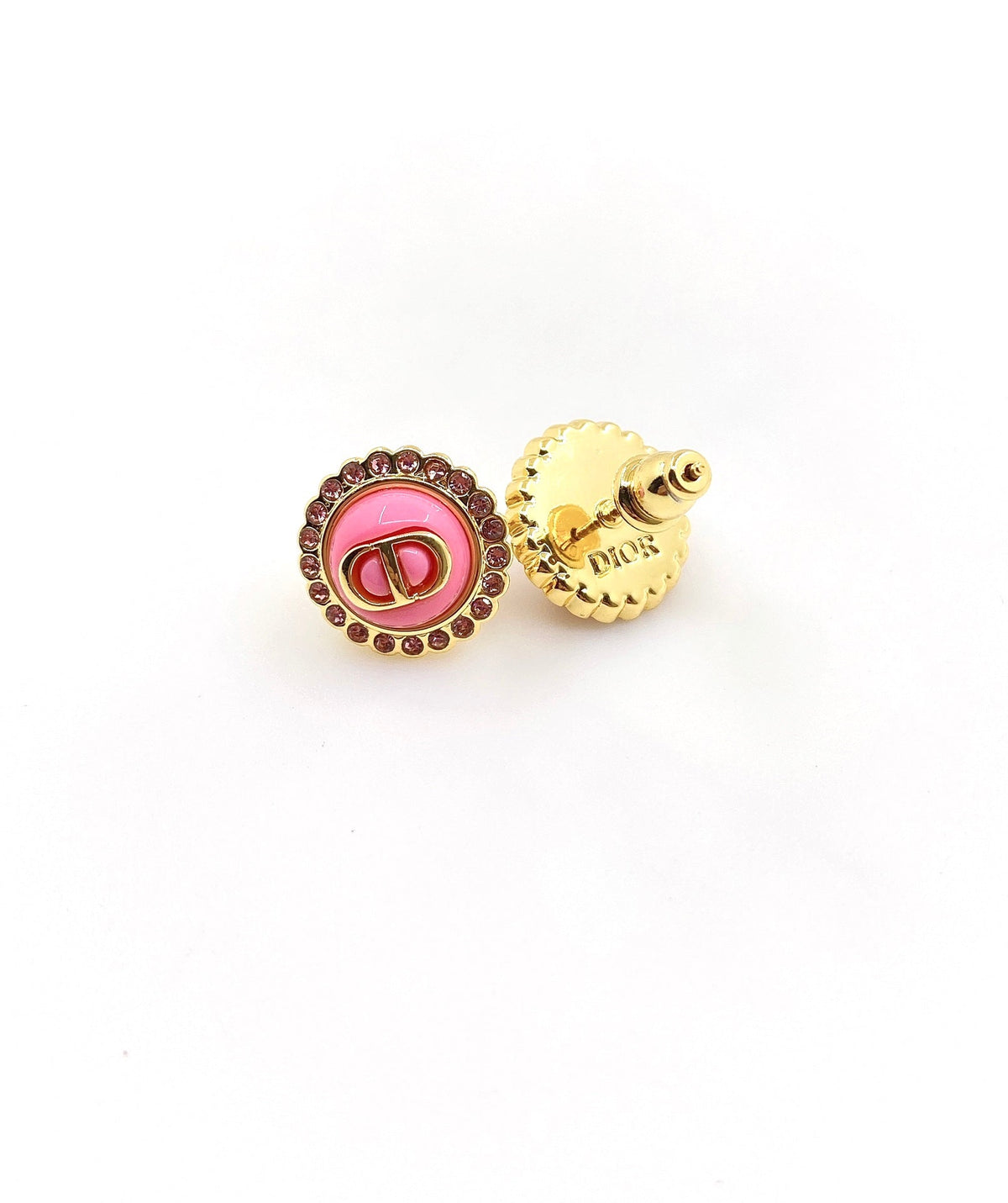 18K Chanel Pink Crystal Earrings