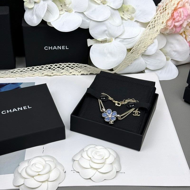 18K Chanel 26C Blue Flower Diamond Bracelet