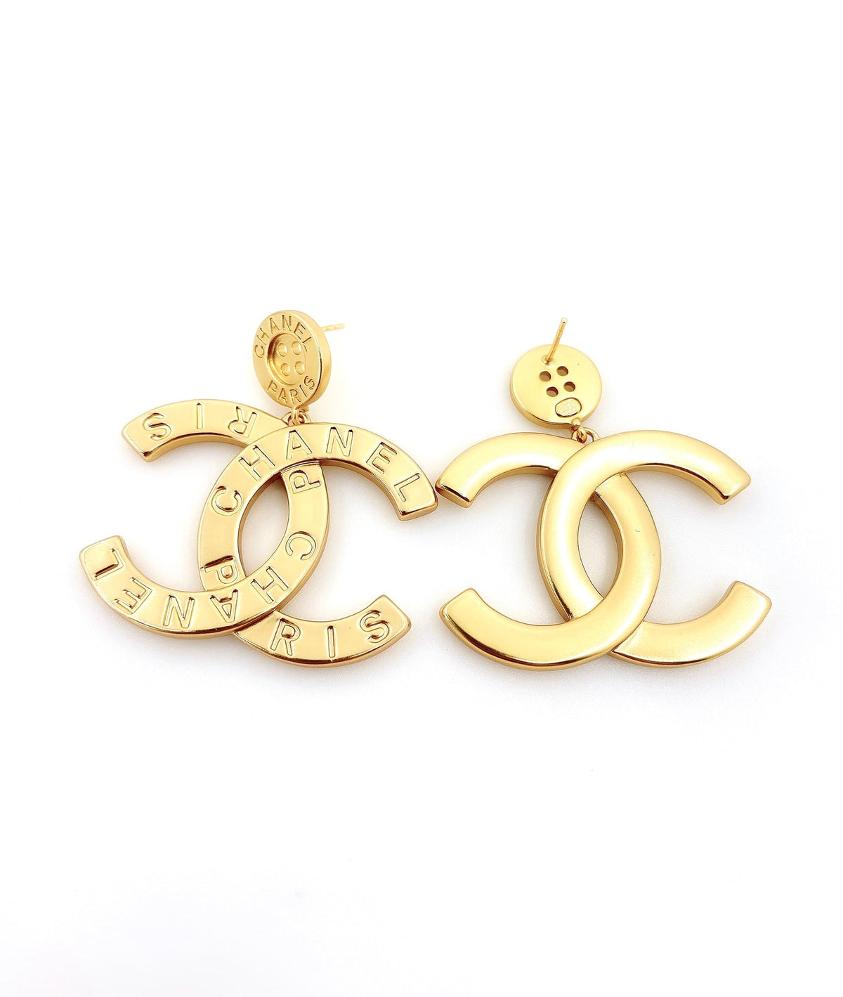 18K Chanel Drop Pendant Earrings